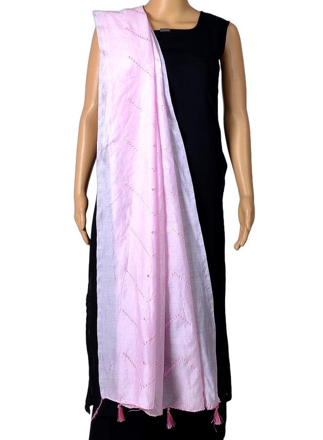 Chandrakala Cotton Dupatta for Women, Shawl Scarf Wrap Chunni,Baby Pink (D254BAB) - Image 3